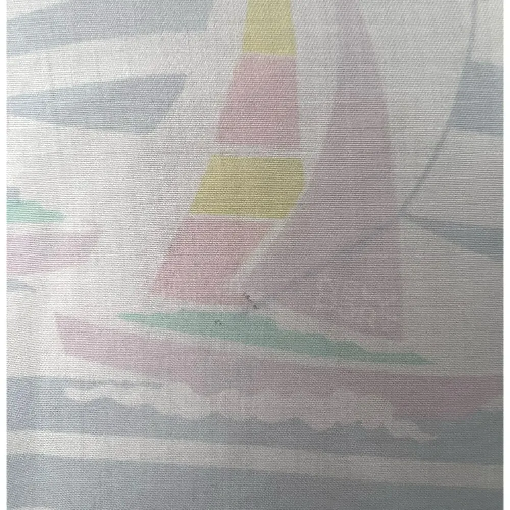 Vintage 90s Cheryl Tiegs Sailboat Print Blouse Pastel Nautical Resort USA - M